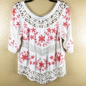 Anthropology OLIVER by Escio crochet tunic